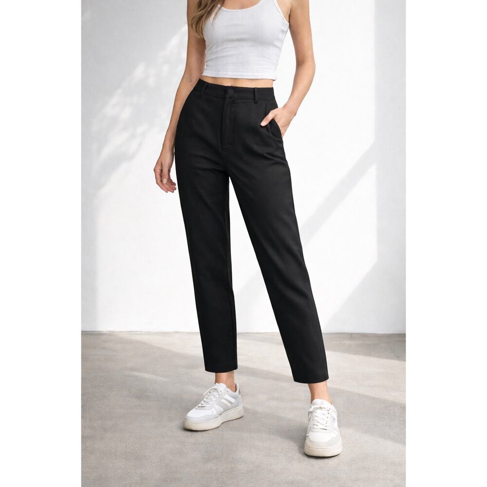 T Alexander Wang Black Trouser Pants Sz 6 Square Back Pockets Zip Fly Minimalist
